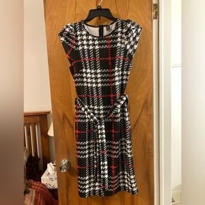 SHEIN Felegant Plaid Belted Self-Tie Mini Dress